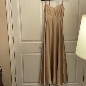 Champagne Show me your MuMu satin gown